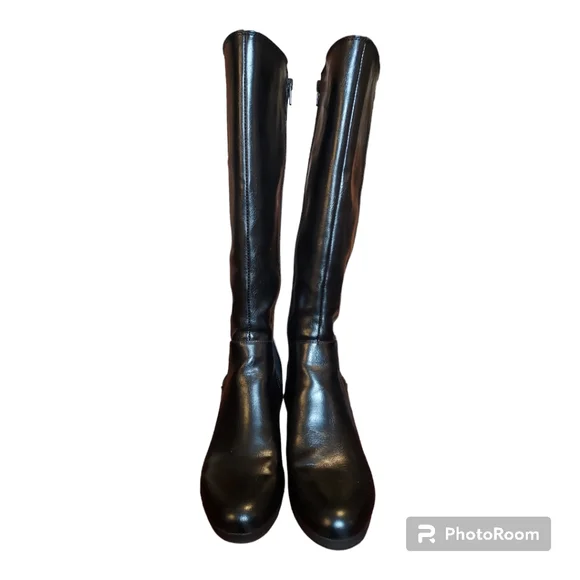 Life Stride NWOB Black Nadra High Shaft Wedge Boots Size 8 - Picture 5 of 9